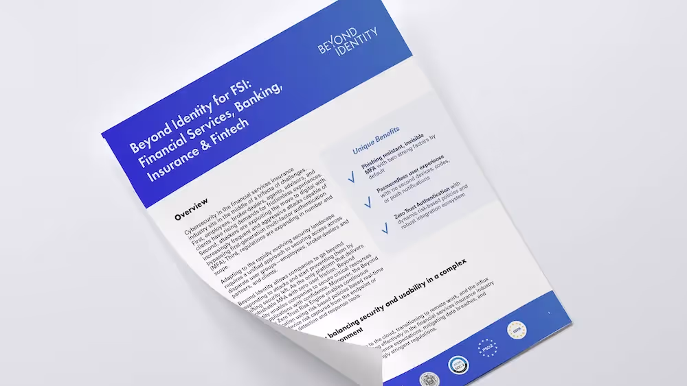Beyond Identity for FSI: Financial Services, Banking, Insurance & Fintech