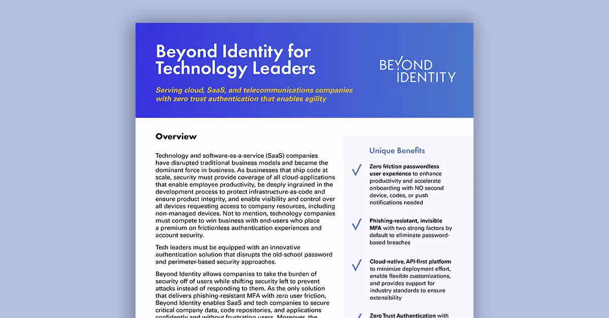 Beyond Identity for Technology Leaders