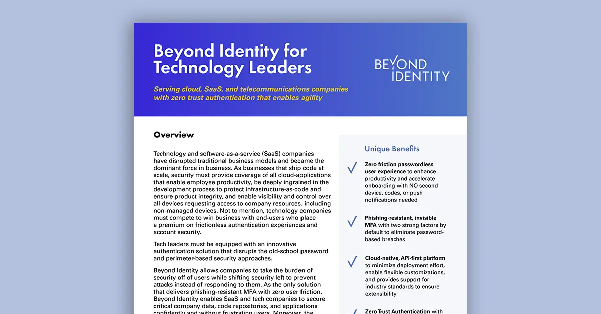 Beyond Identity for Technology Leaders