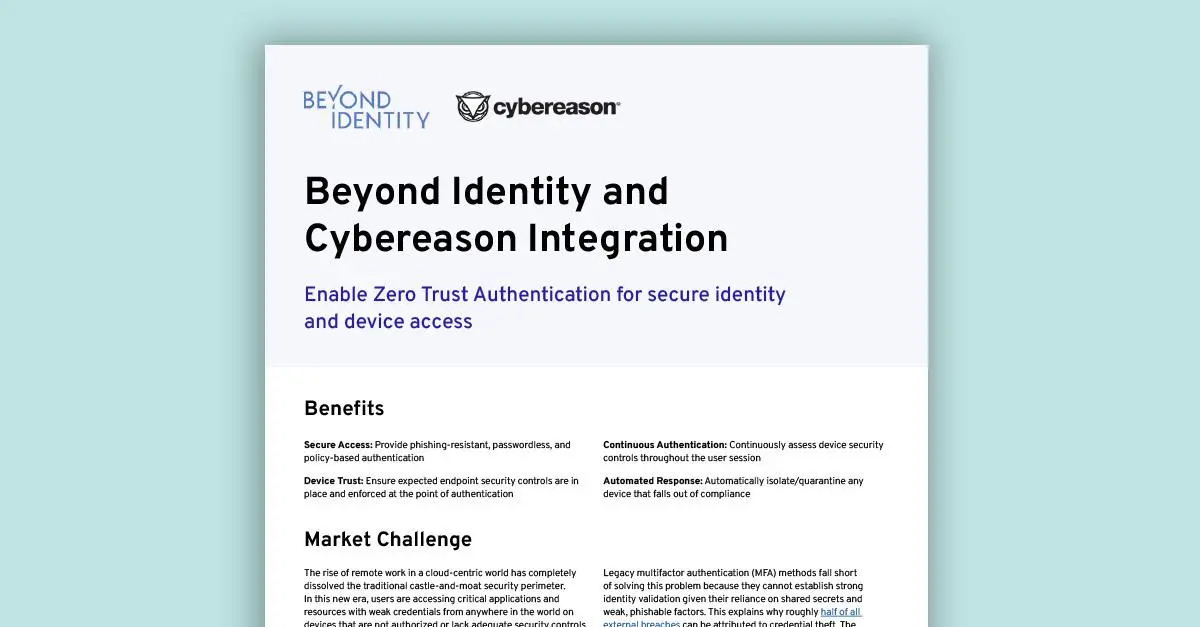 Cybereason Solution Brief
