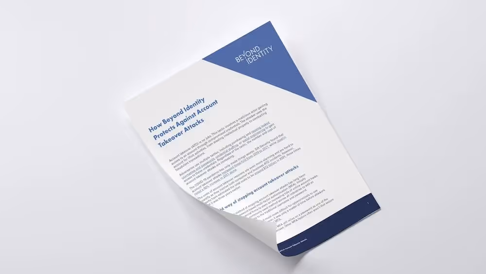 How Beyond Identity Protects Against Account Takeover Attacks