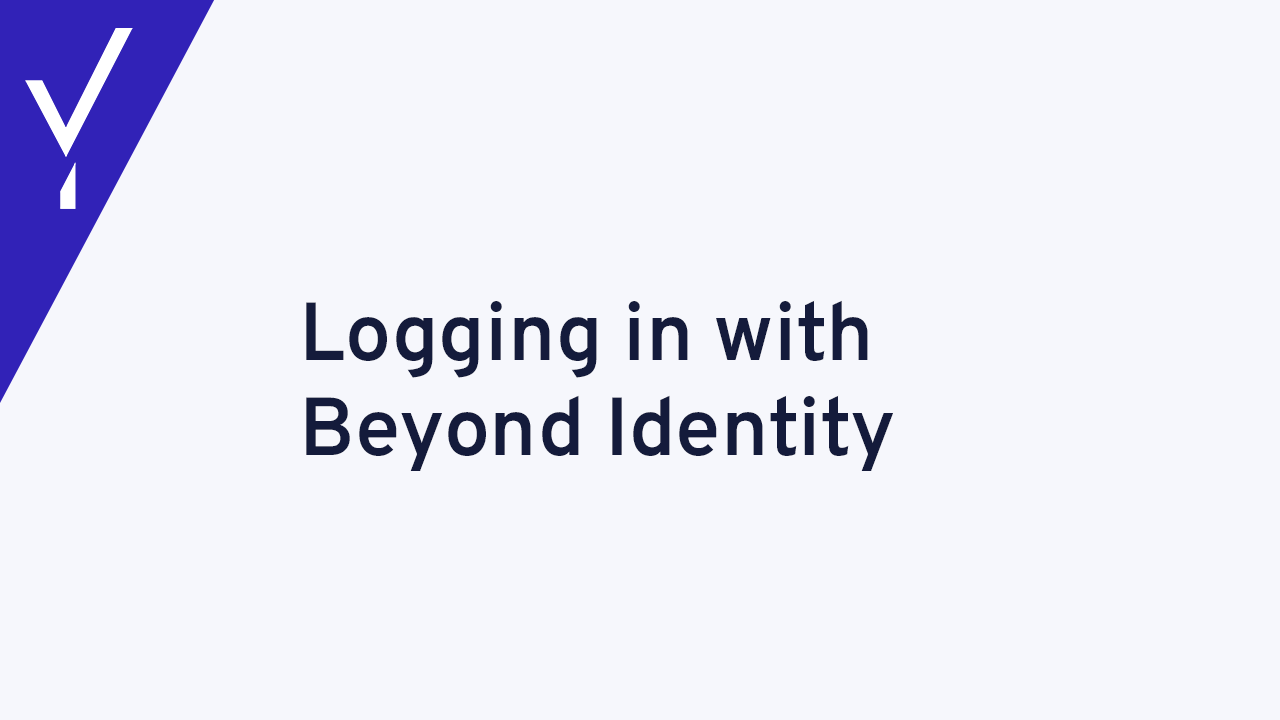 Logging in with Beyond Identity