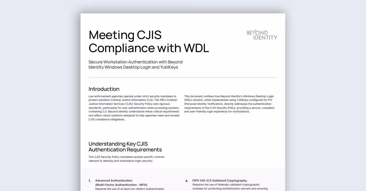 Meeting CJIS Compliance with WDL