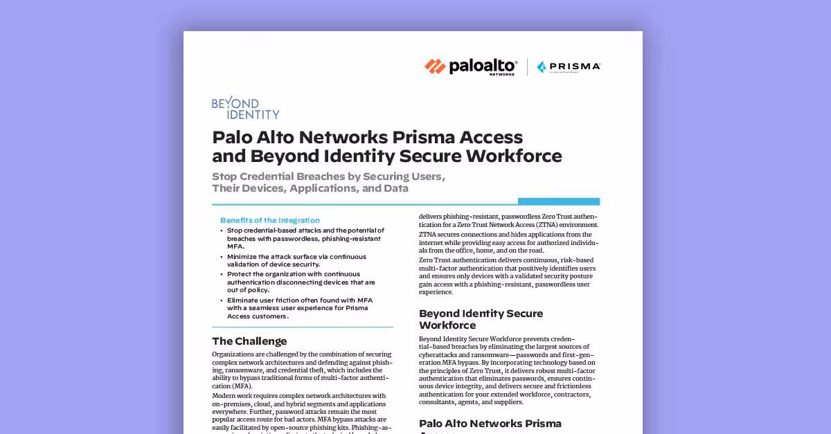 Palo Alto Networks Solution Brief