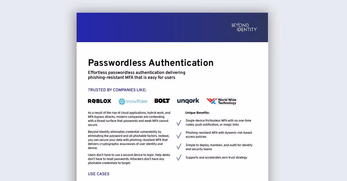 Passwordless Authentication