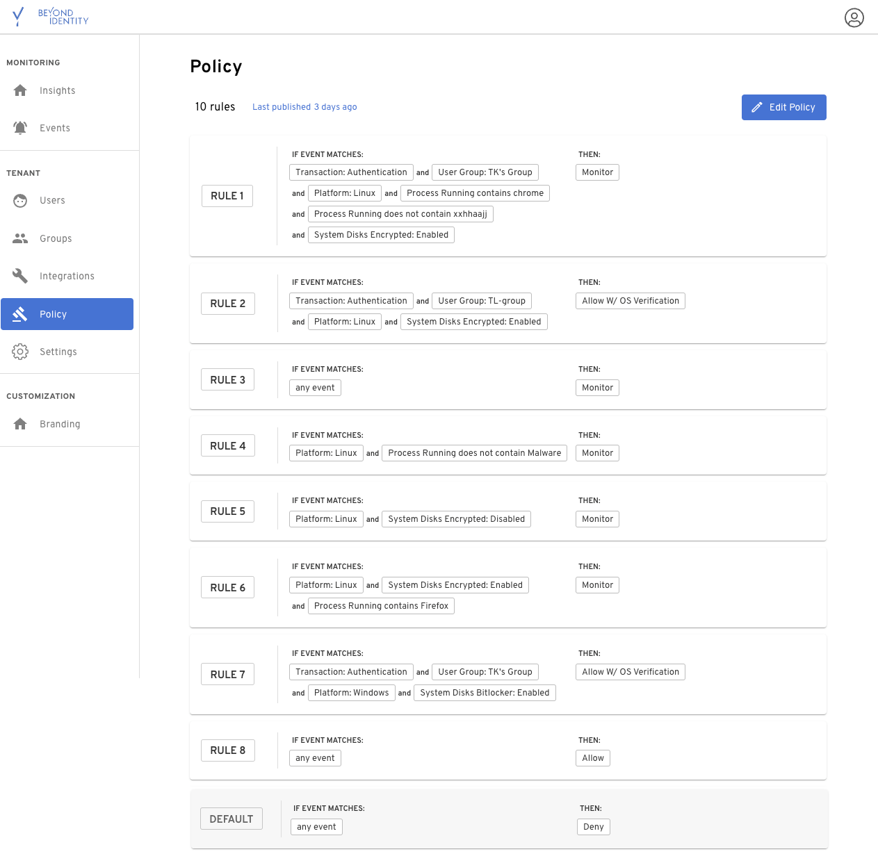 policy screenshot
