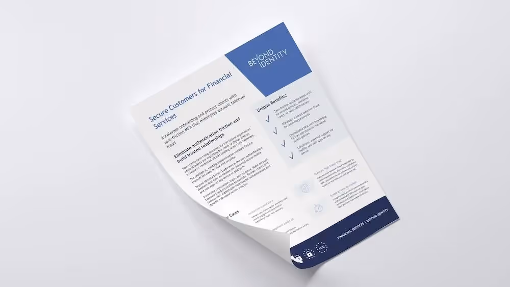 Secure Customers for Financial Services