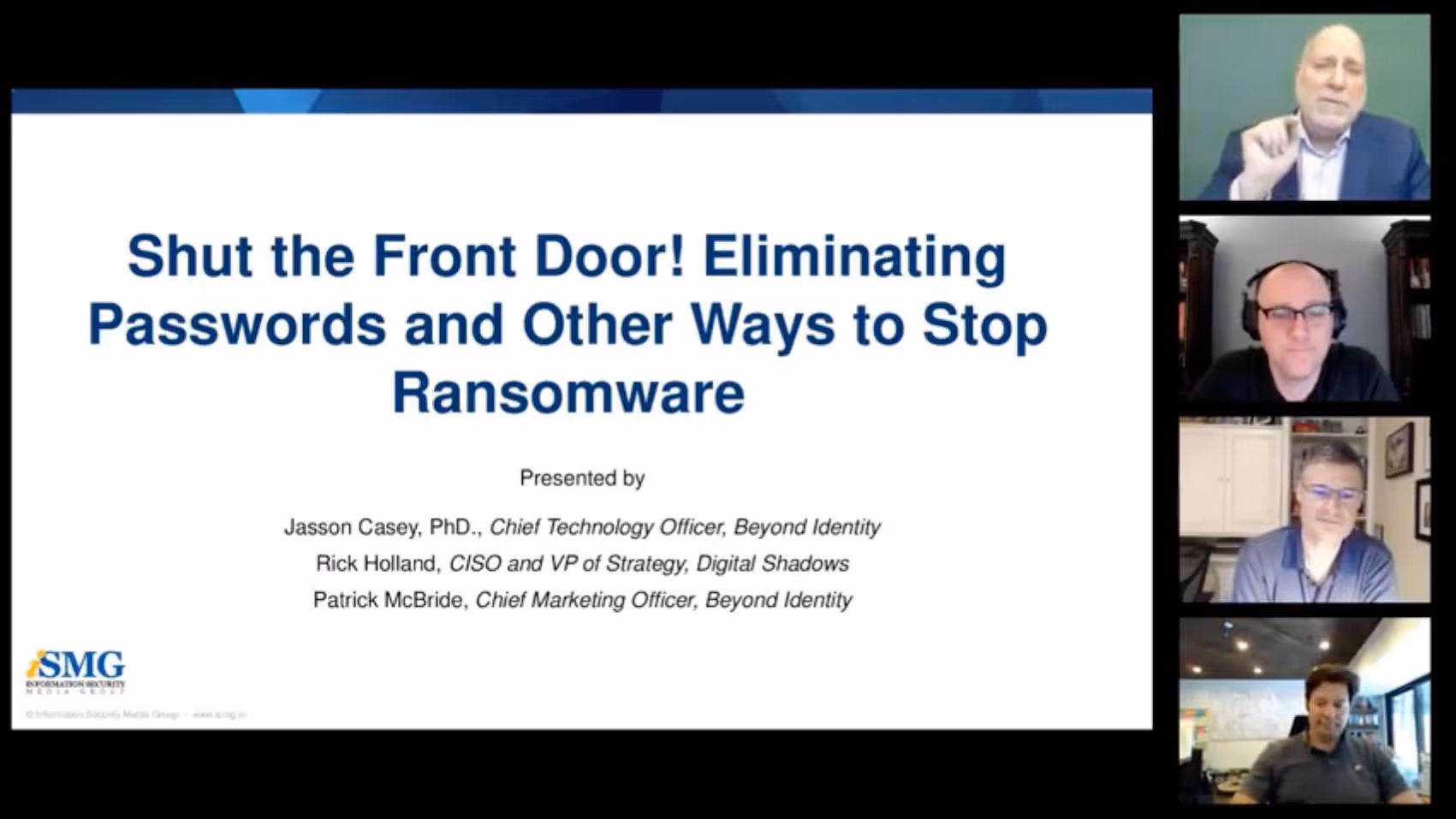 Shut the Front Door! Eliminating Passwords and Other Ways to Stop Ransomware
