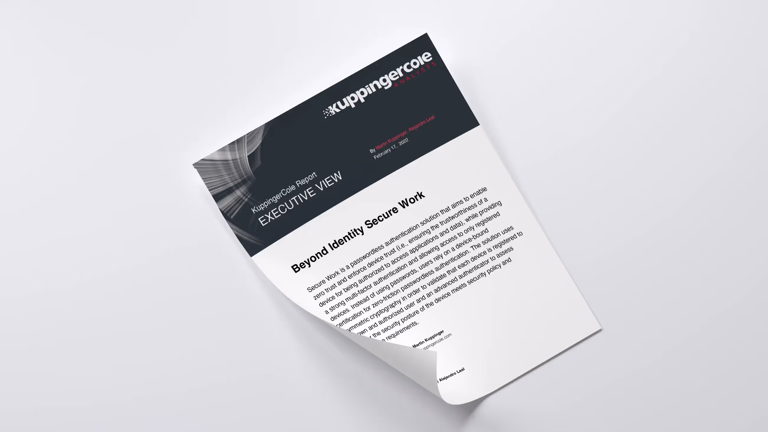 KuppingerCole Executive View: Beyond Identity Secure Work