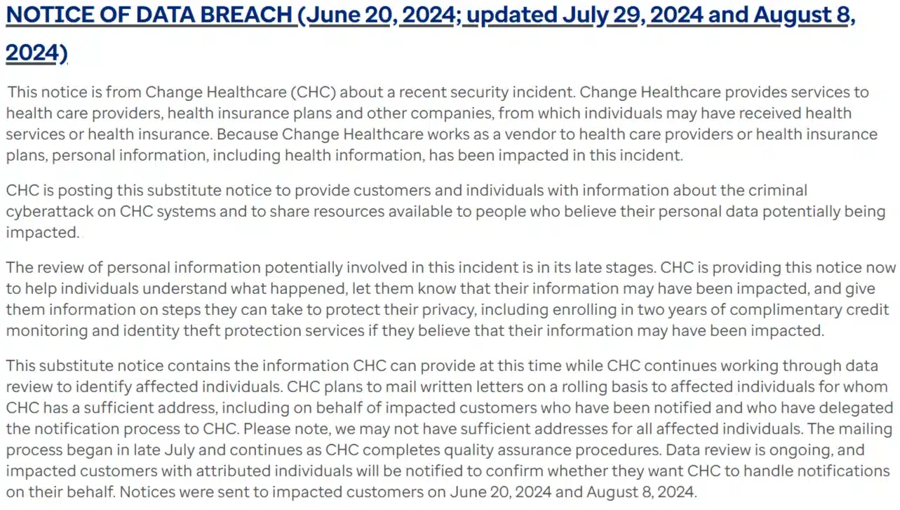Change Healthcare Cyberattack