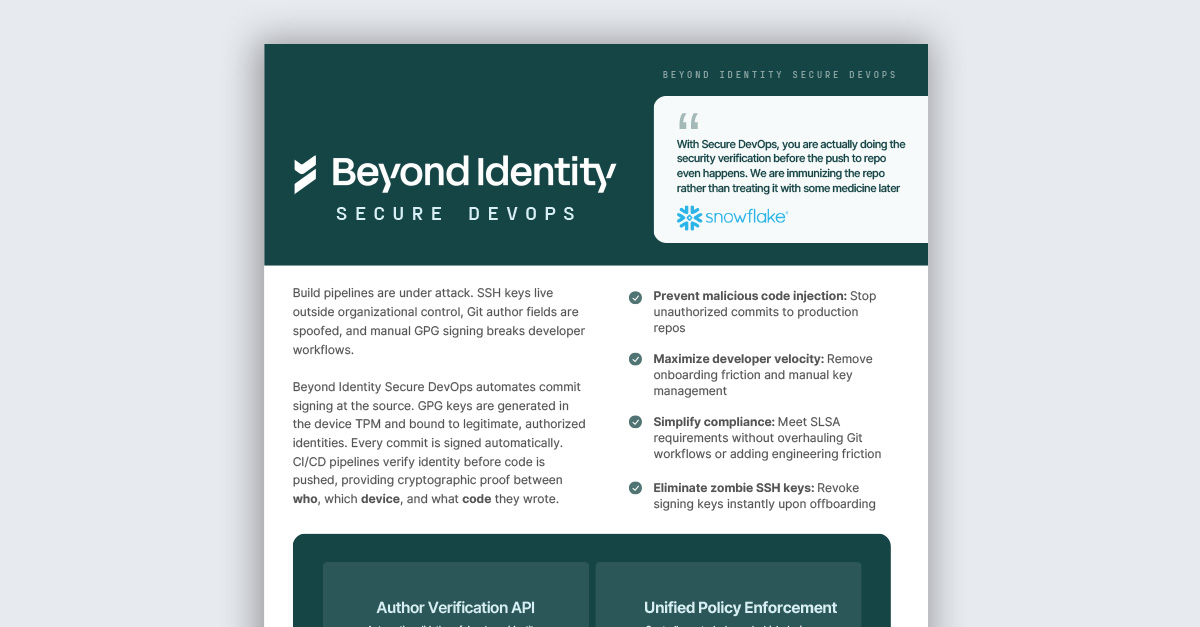 Secure DevOps Datasheet