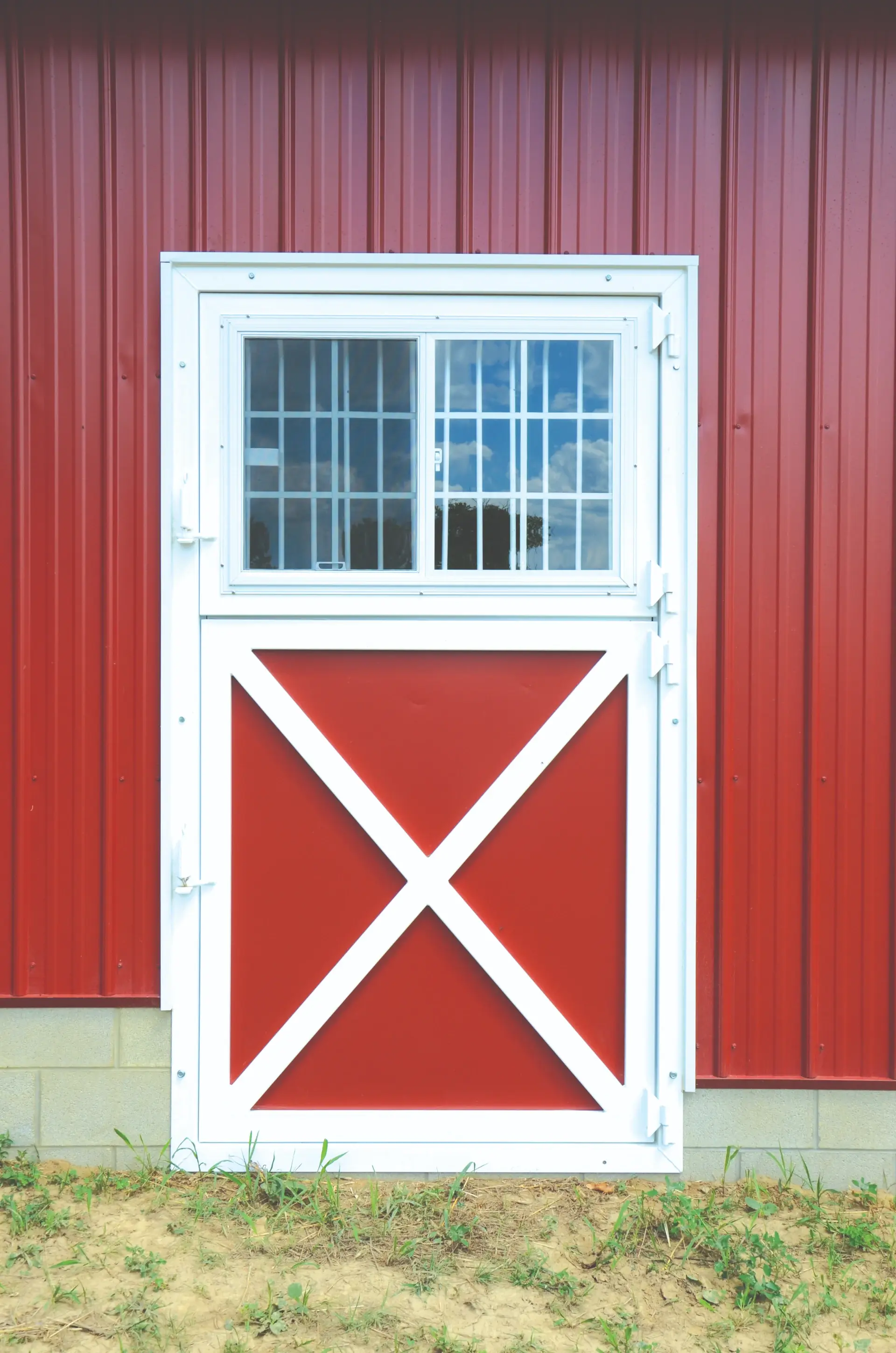 red outside of dutch door and window