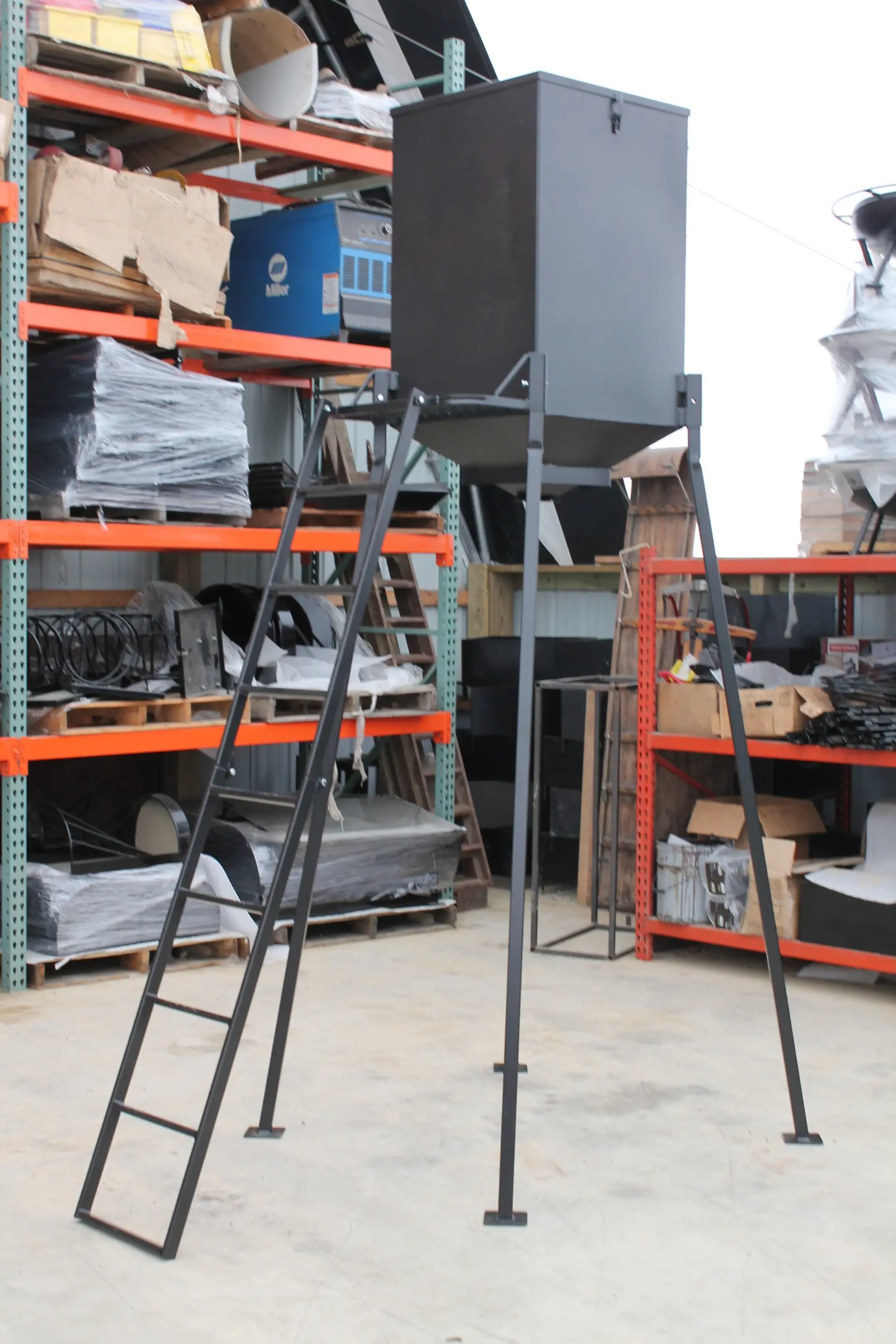 automated deer feeder in workshop