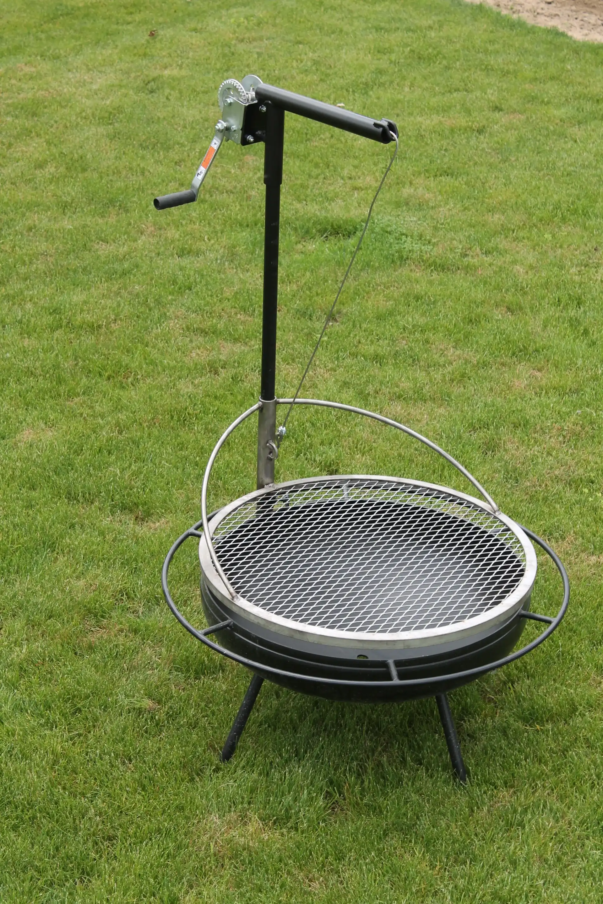 fire pit bowl with pully system