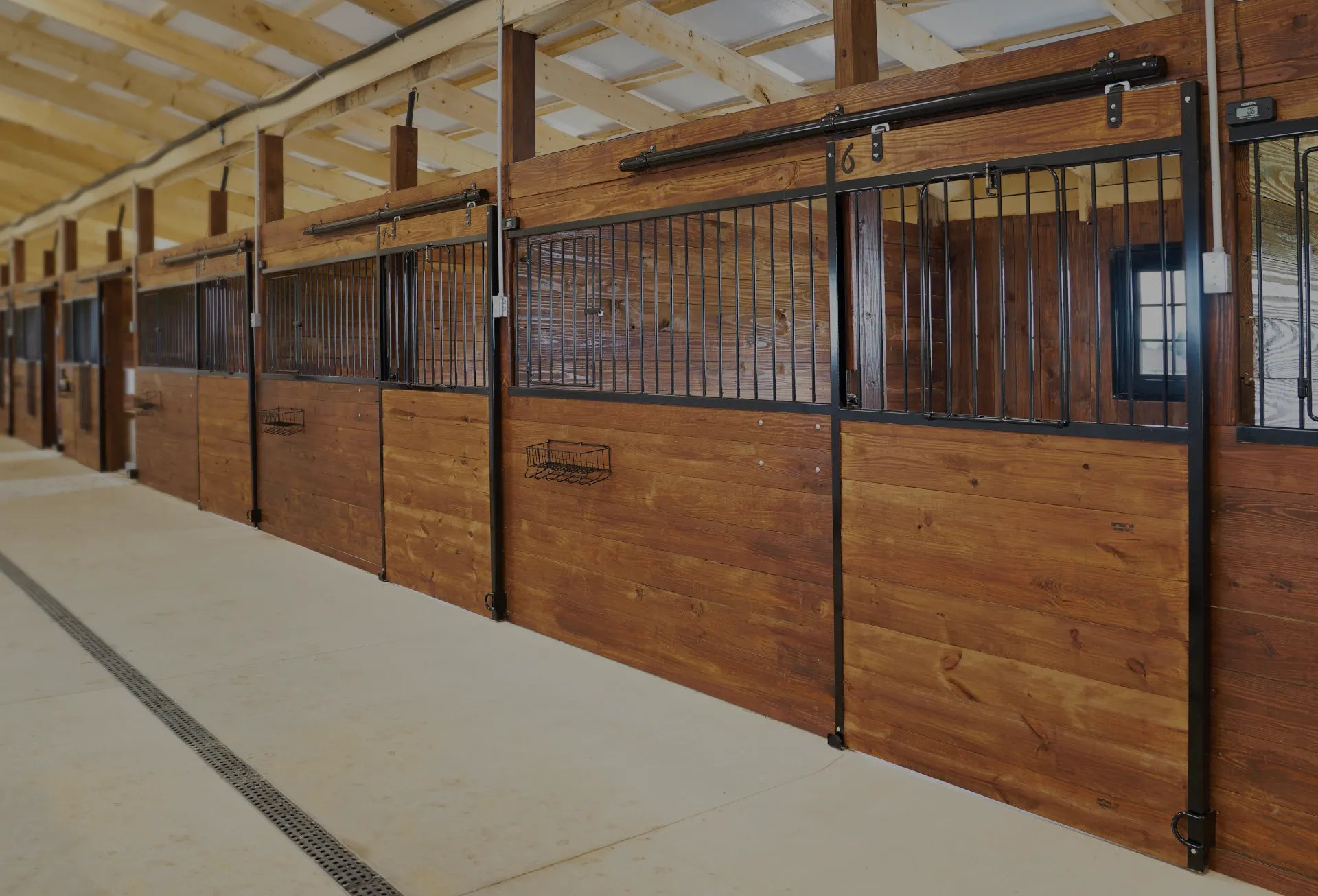 row of rod stall front gates