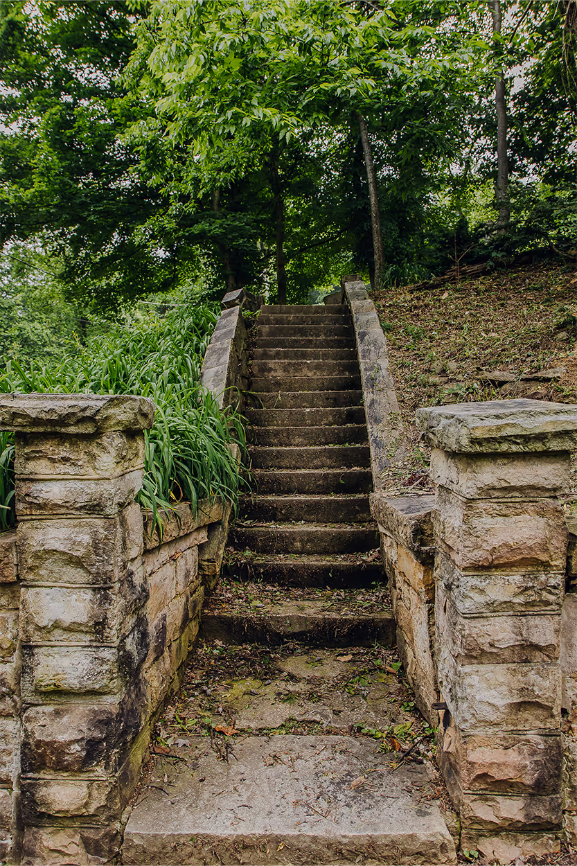 Scenic photo of stairs at Lookout Mountain Conservnacy