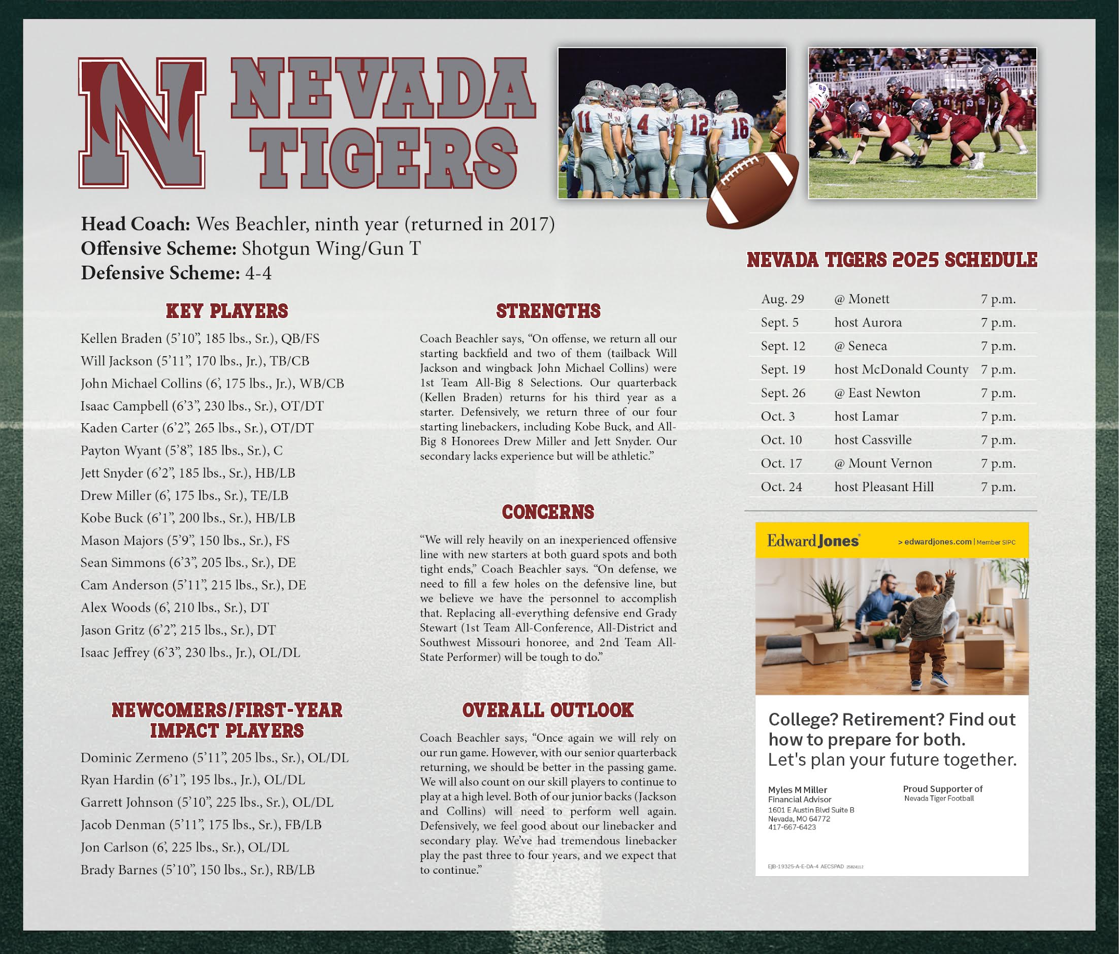 Nevada Tigers Schedule