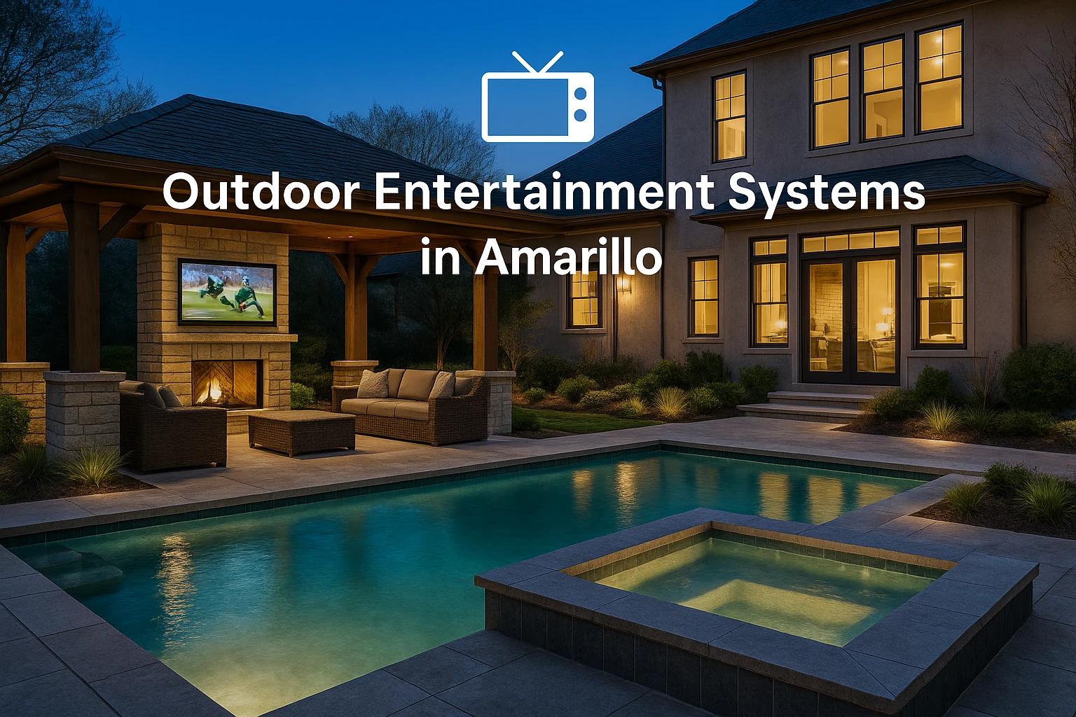 Outdoor / backyard Entertainment centers by Lone Star Luxury pools in Amarillo Texas