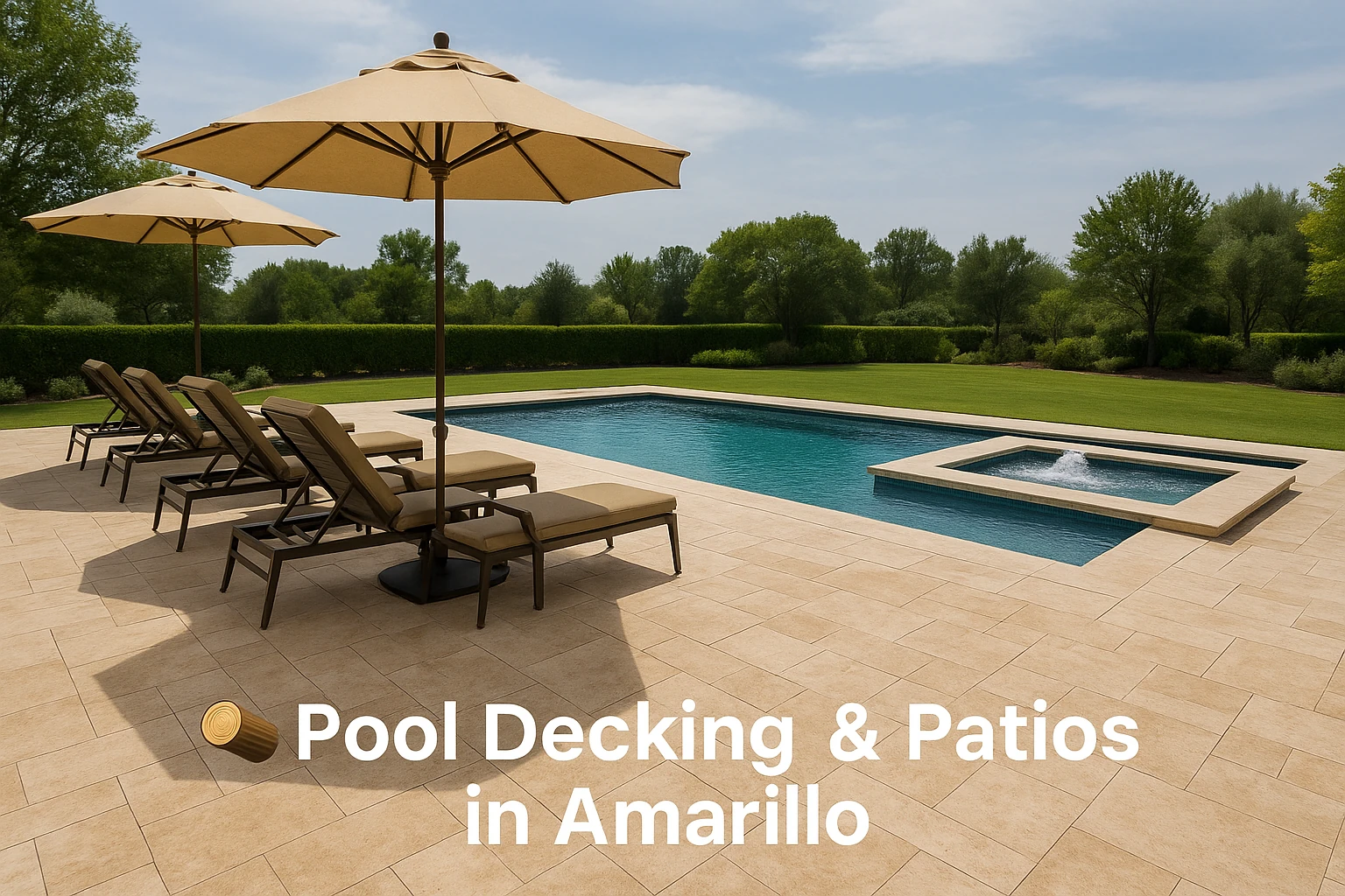 Pool decking and Patios by Lone Star Luxury pools in Amarillo Texas