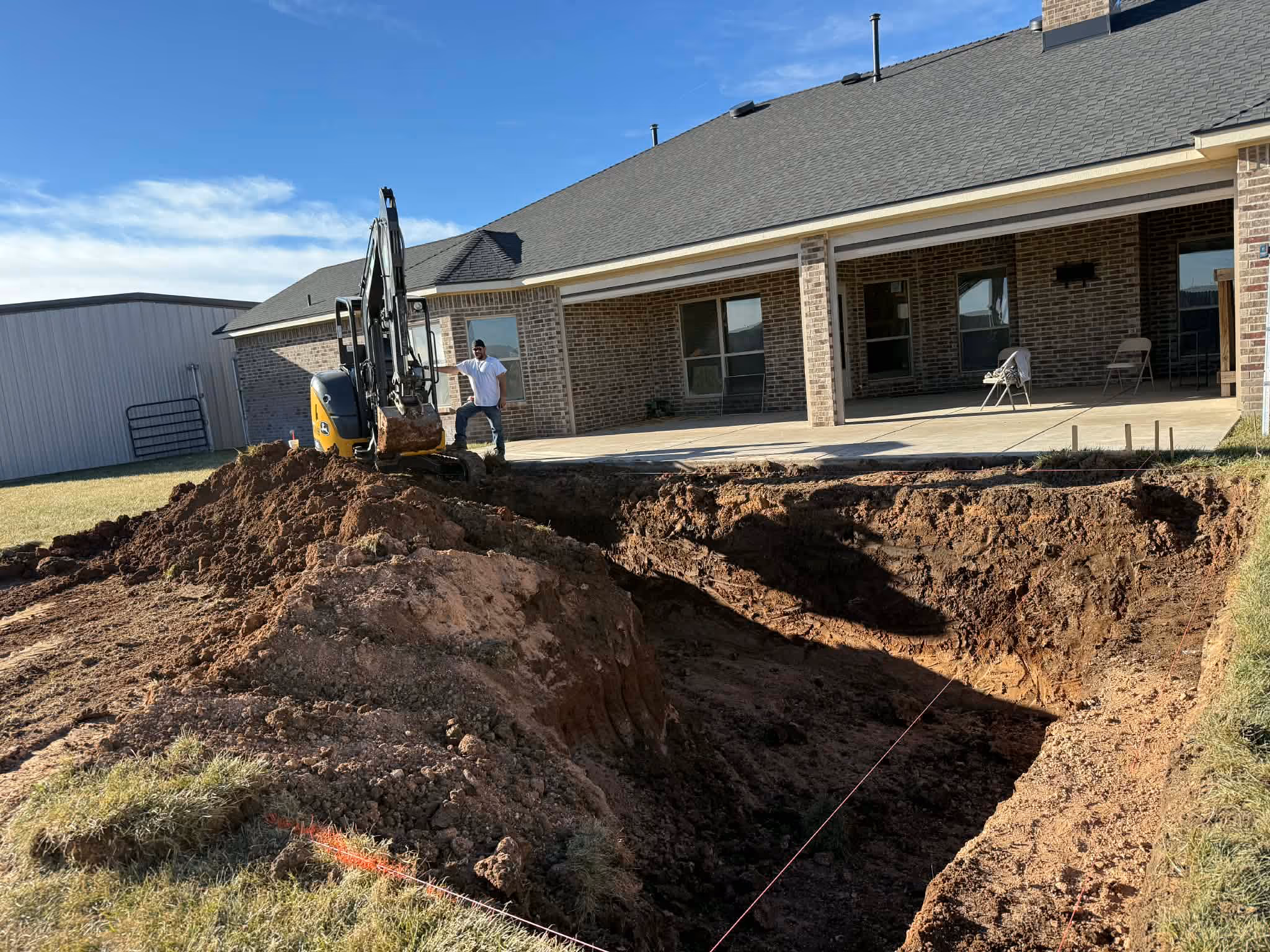 Excavation Done for a pool by Ernesto of lone star luxury pools in Amarillo Tx