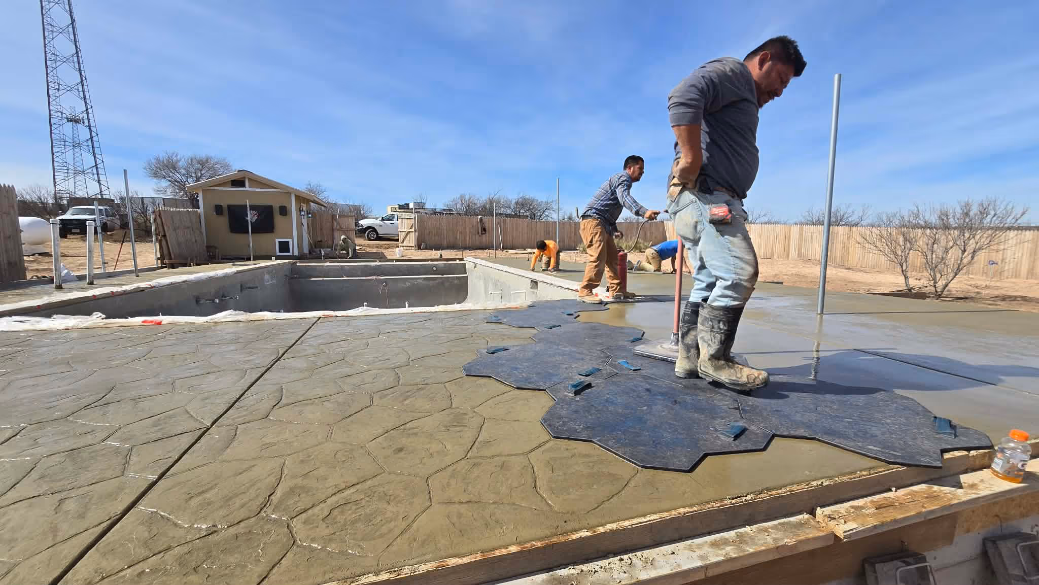 Stamped concrete by Lone Star Luxury pools in Amarillo