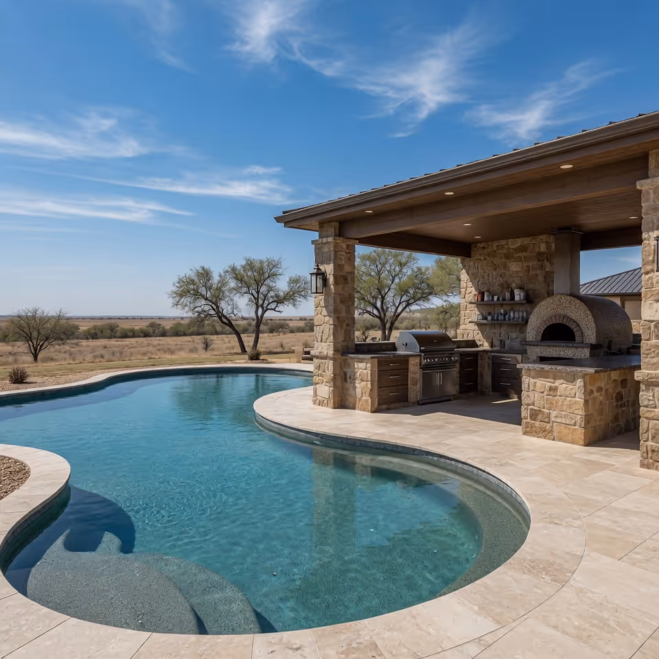 Outdoor Kitchen Design concept from Lone Star Luxury Pools in Amarillo Texas