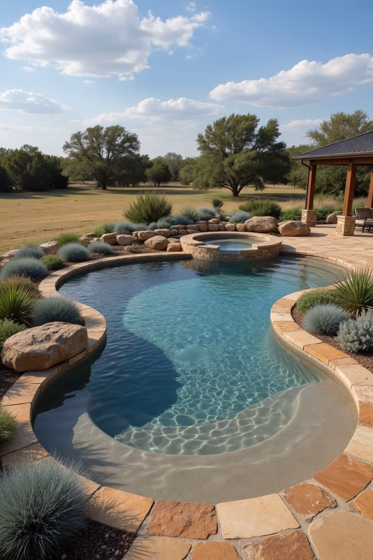 Landscaping Design and building concepts done by Lone Star Luxury Pools in Amarillo Texas