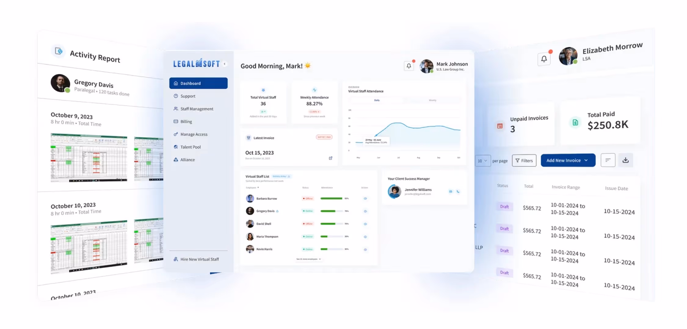 Legal Soft platform interface