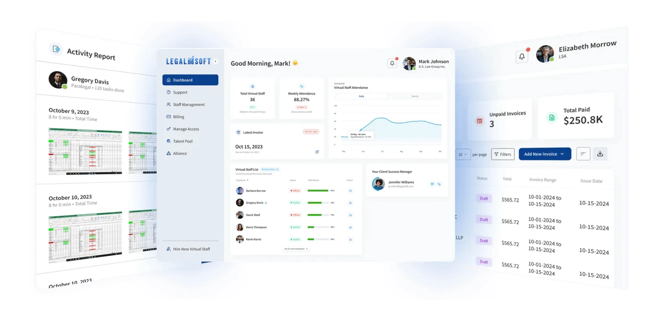 Legal Soft platform interface