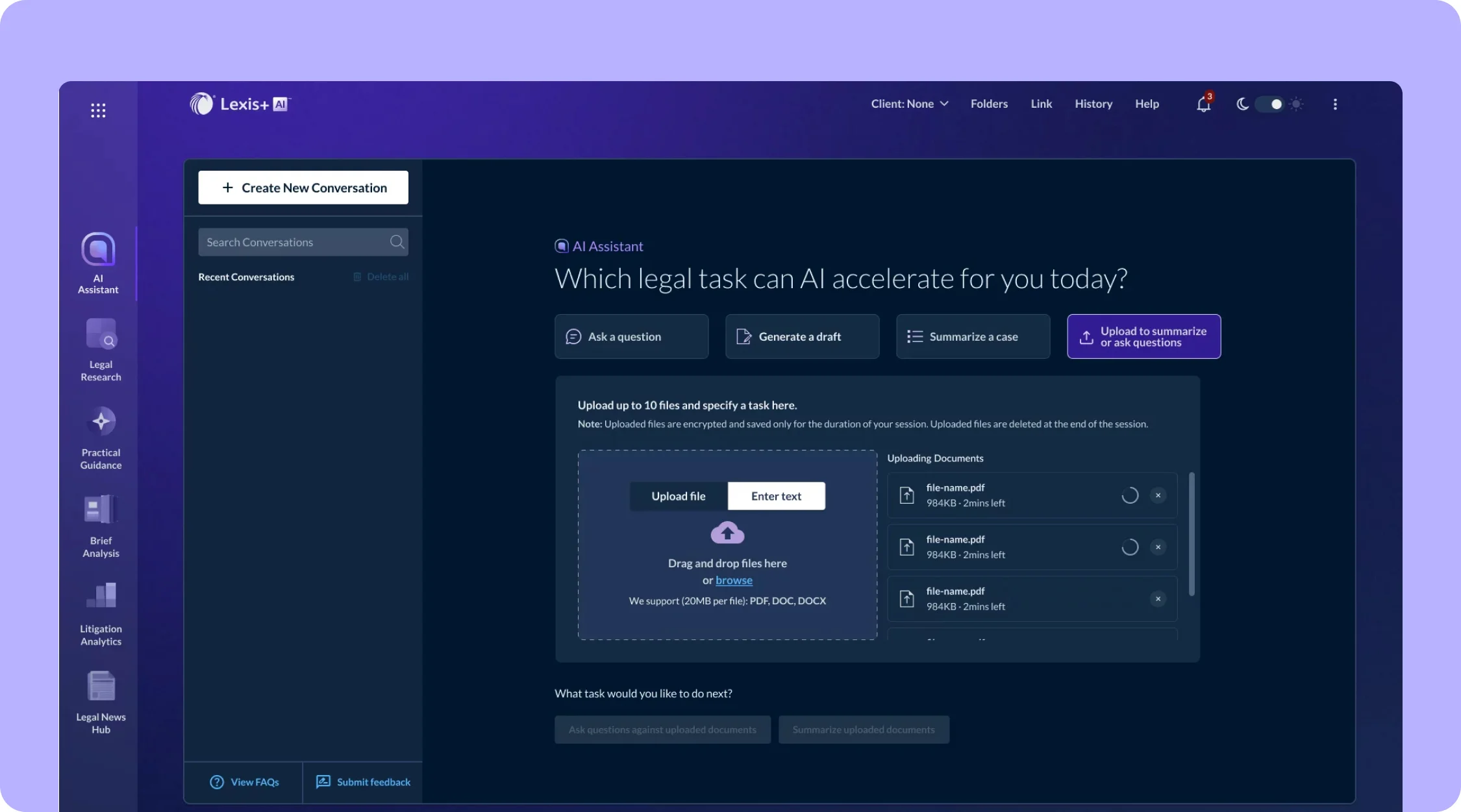 Lexis+ AI Interface software