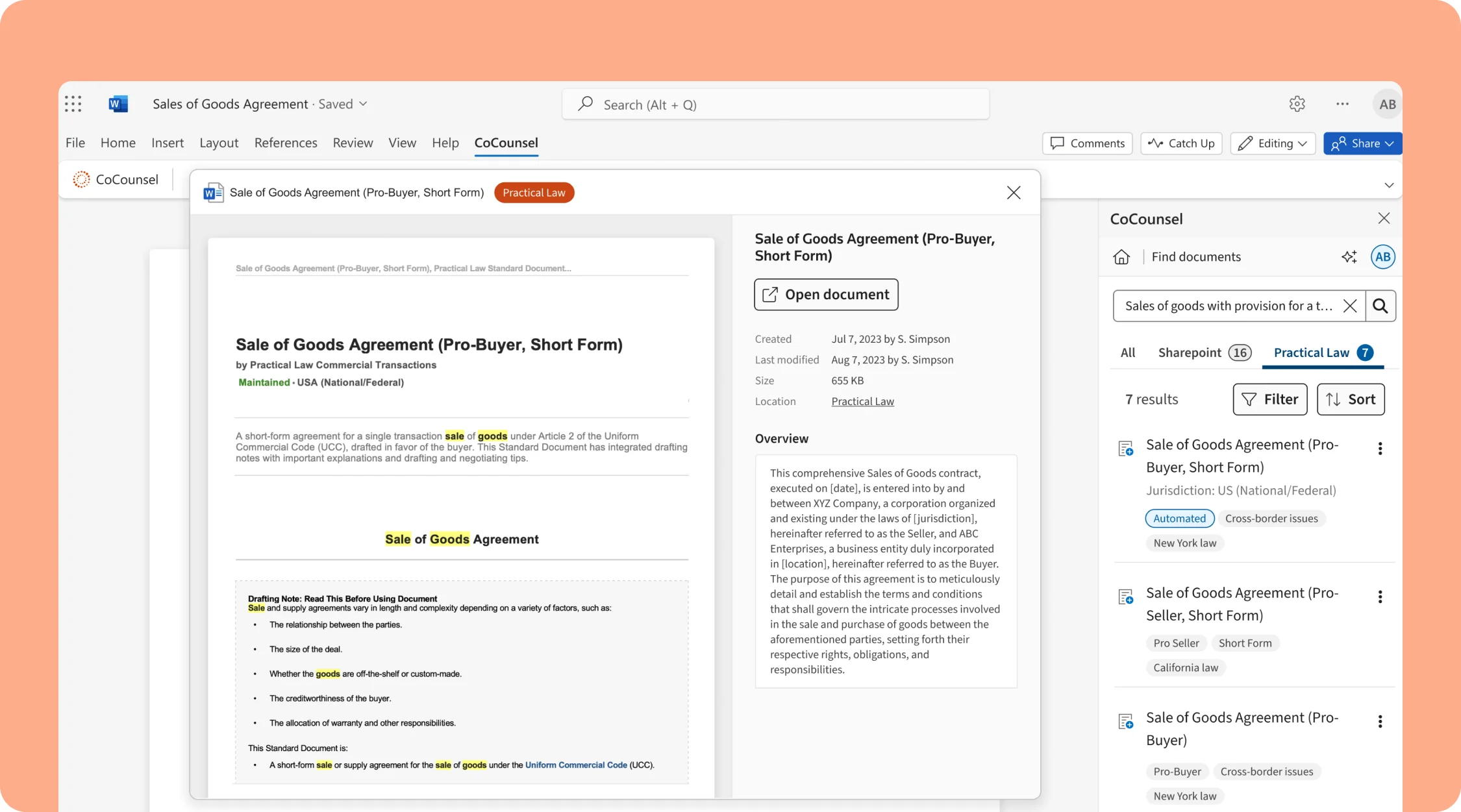 CoCounsel Interface Software Tool