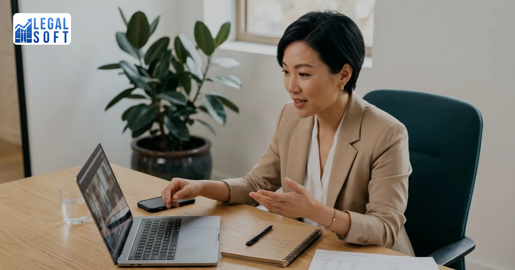 female lawyer calculating billable hour