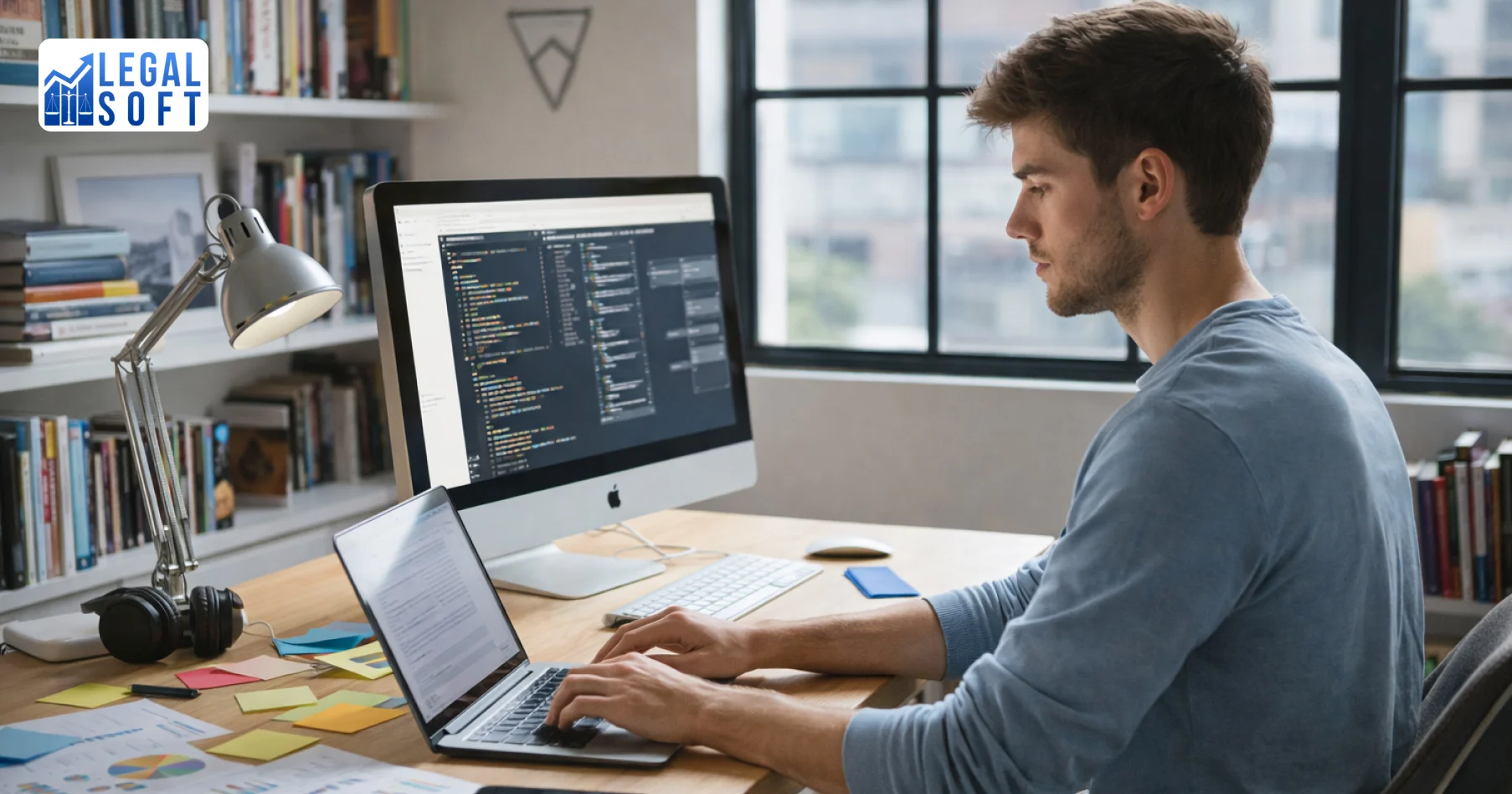 young lawyer doing side gig