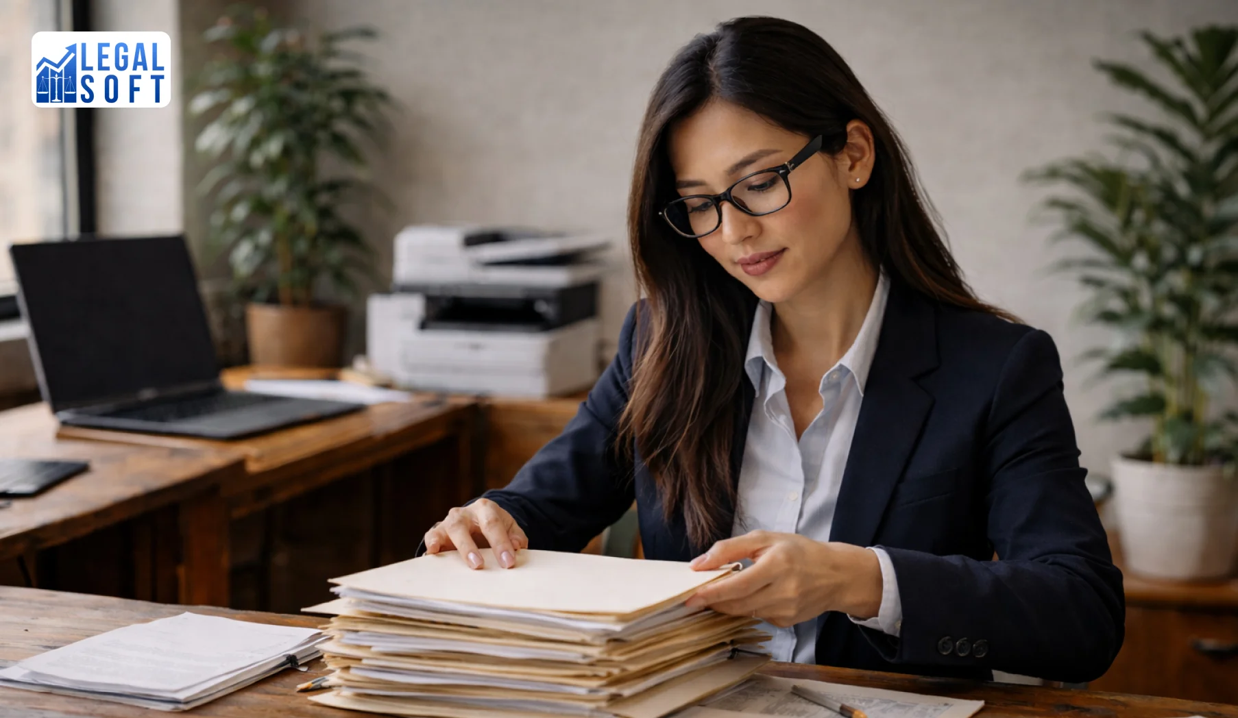 legal assistant working in a law firm