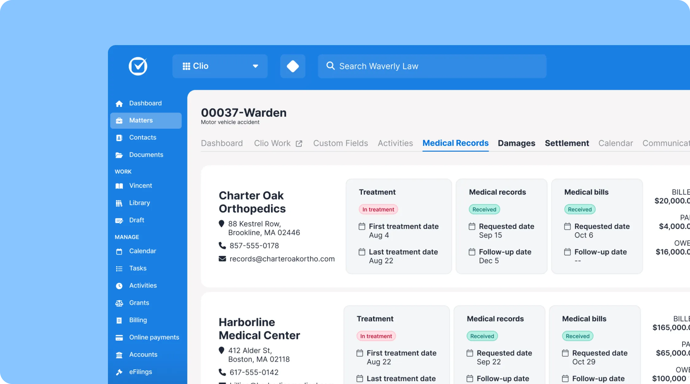 Clio software platform
