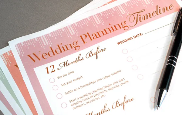 Sequence of events to plan your wedding.