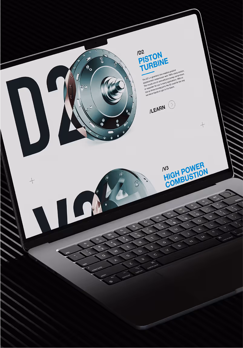 A laptop showing a website mockup