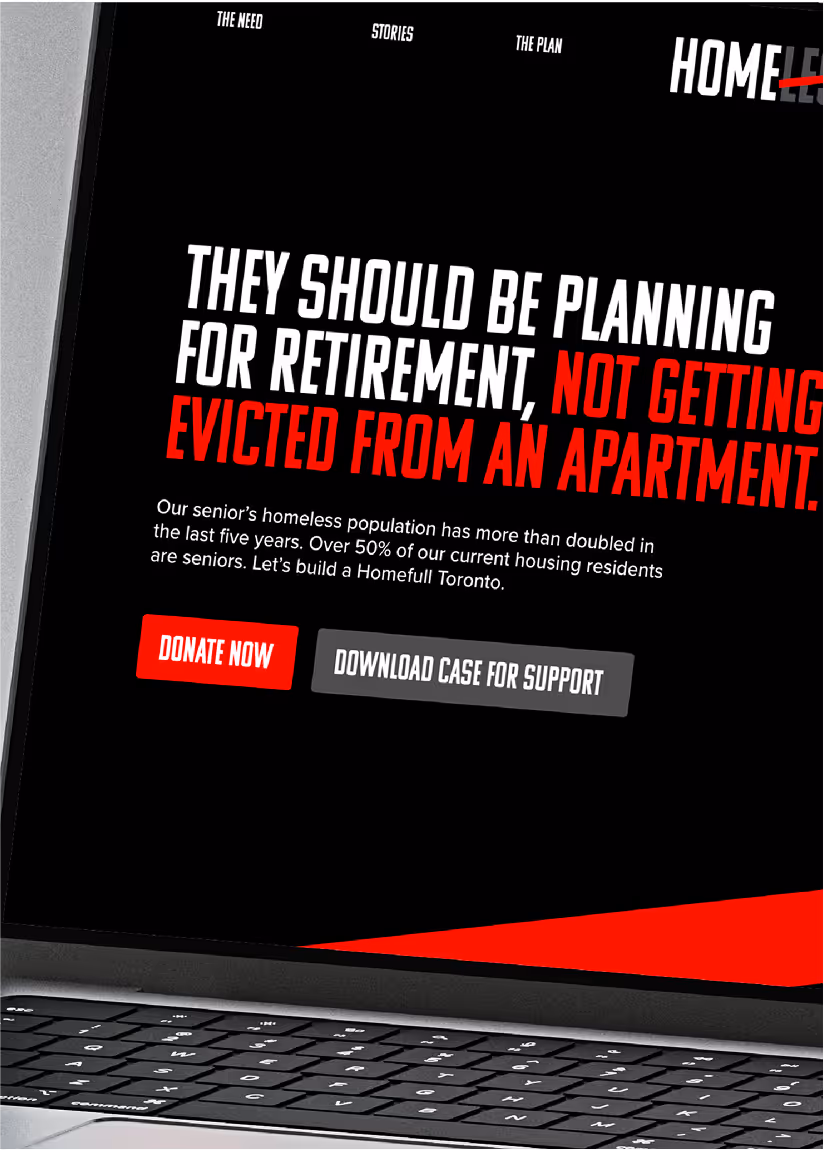 A close up image of the homes first landing page on a macbook.