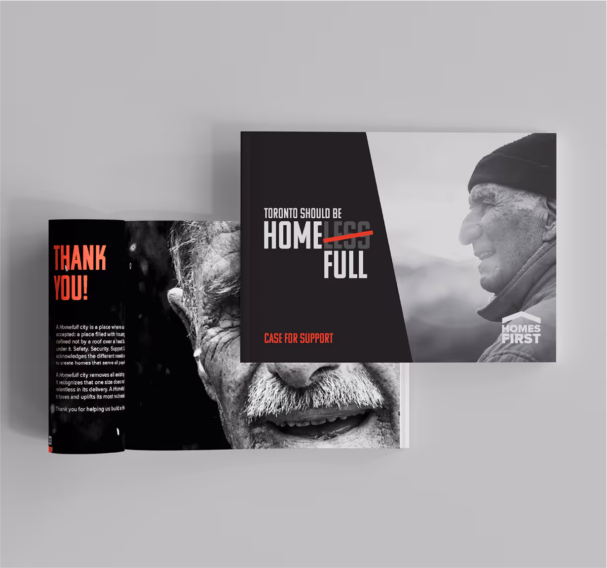 A flat lay of homes first thank you cards.