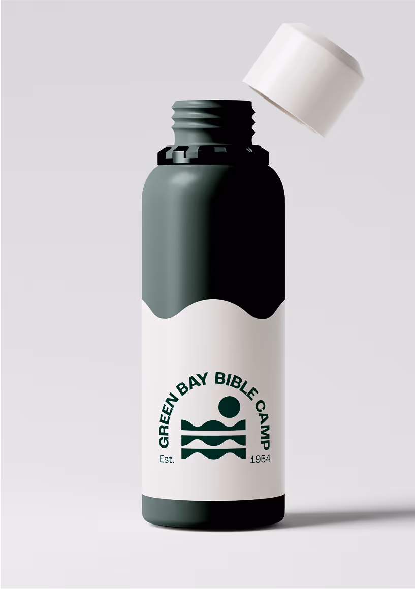 A branded green bay water bottle.