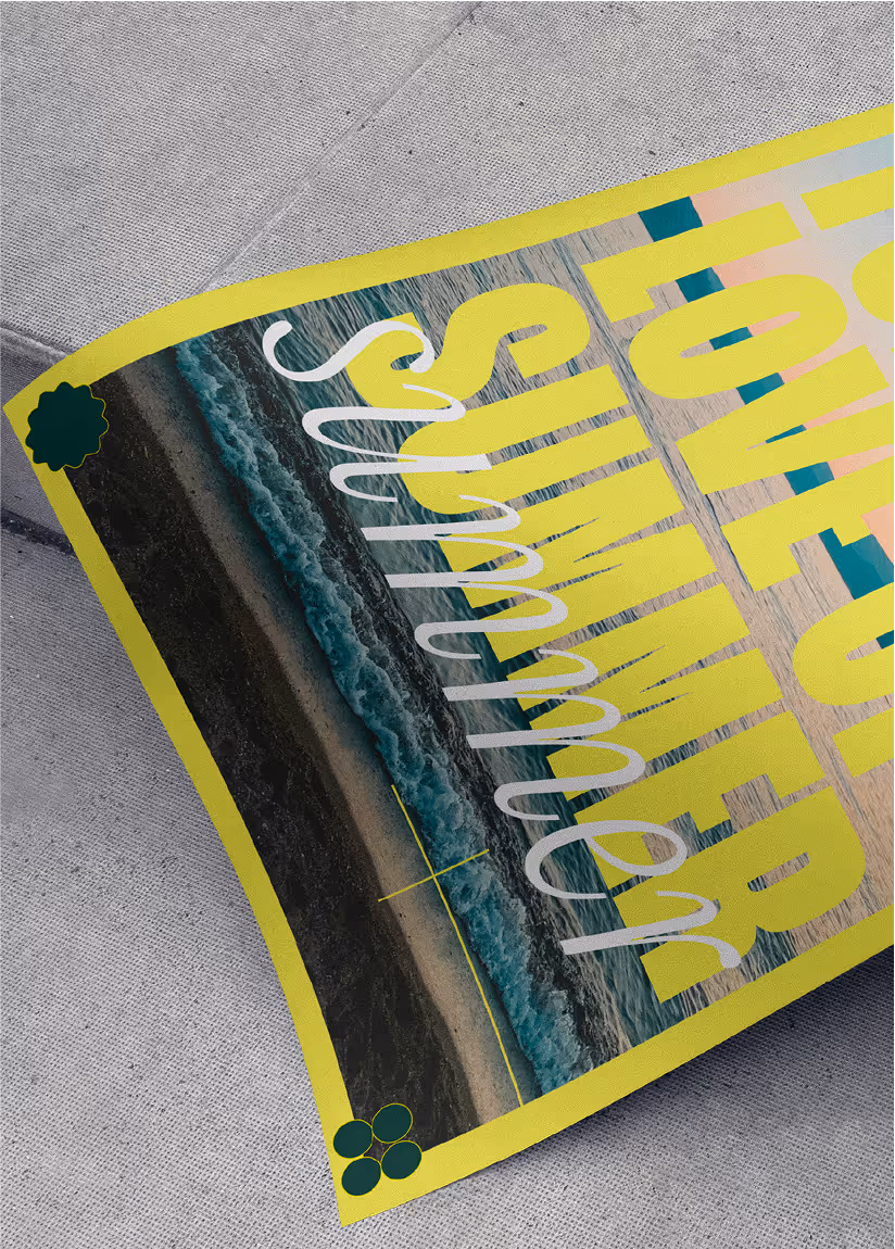A close up of a poster for green bay bible camp.