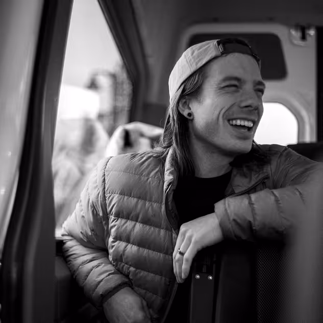 a man laughing
