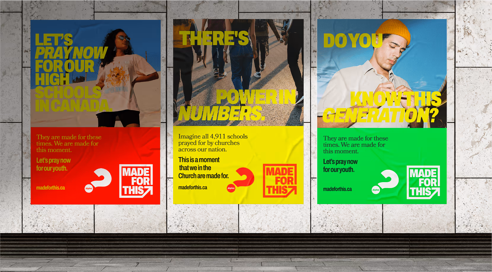 A mockup image of street posters in a train station