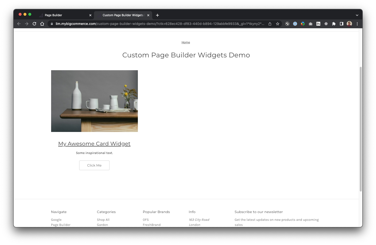 Published Custom Card Widget