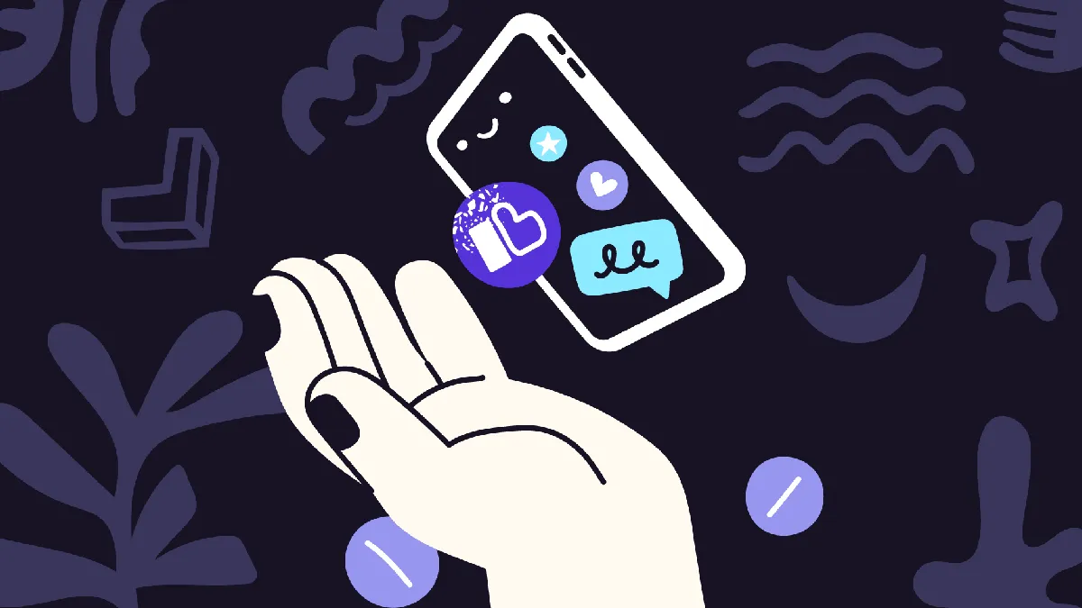 Illustration of a hand and smartphone representing how to start a conversation about neurodiversity