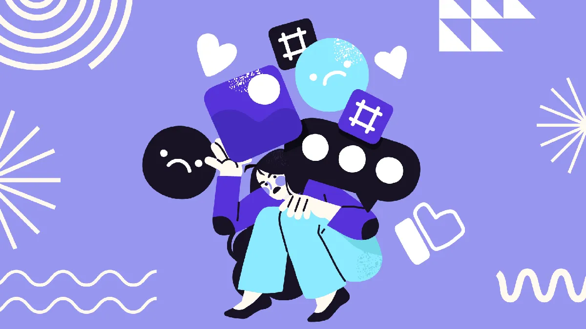 Illustration of a lonely employee overwhelmed by notifications, highlighting ways to support loneliness at work