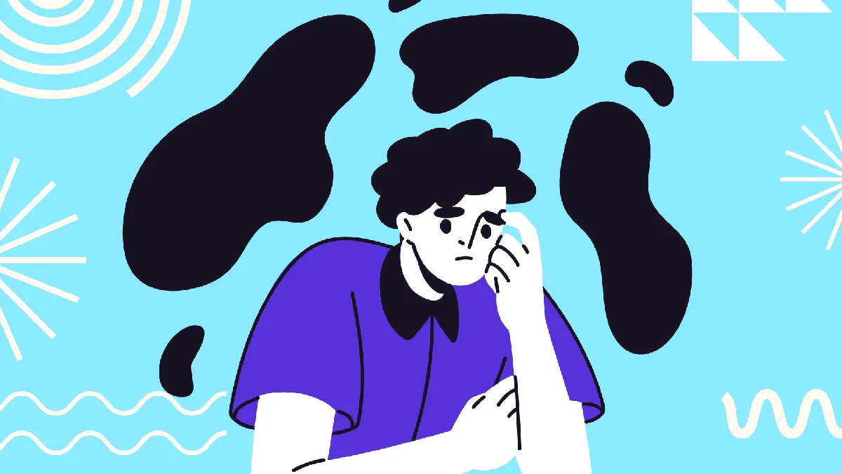 Illustration of a worried person reflecting on the effectiveness of remote mental health services