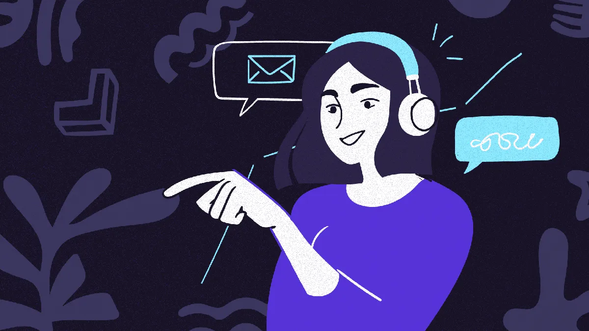 Illustration of an employee communicating online, showing how Strata reduced work-related stress by 68%