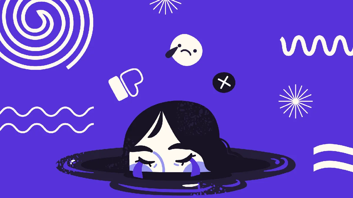 Illustration of an overwhelmed employee trying to implement workplace wellbeing without board buy-in