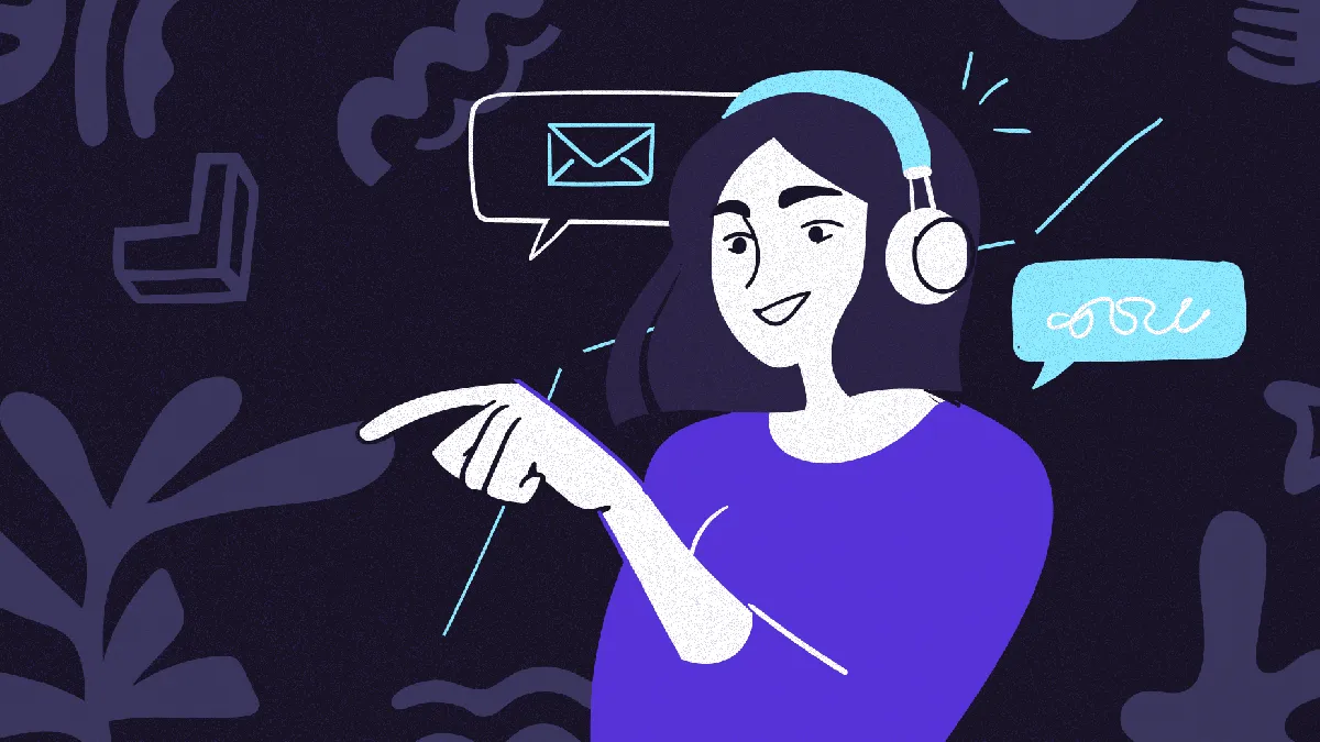 Illustration of an employee communicating online, representing support for depression in the workplace